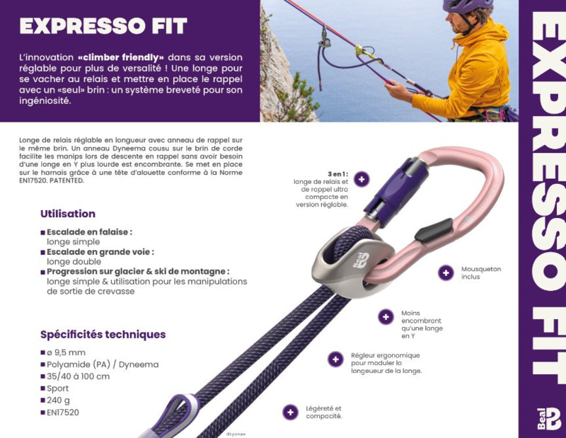 Beal Expresso Fit - verstelbare lanyard