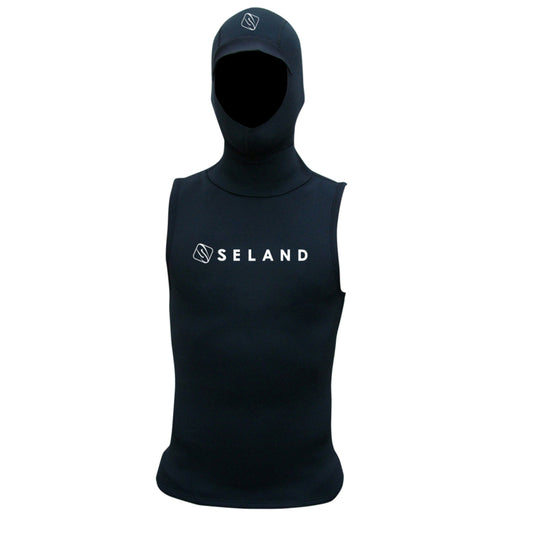 Seland Super stretch neoprene waistcoat with cap - size S