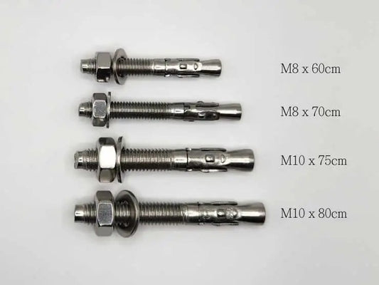 TEBYLON doorsteekanker bout M10 x 75mm roestvrij staal