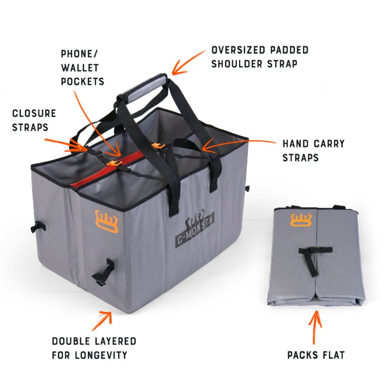 C-Monsta Split Tas, Grijze wetsuit kleerhanger en Omkleedmat Bundel