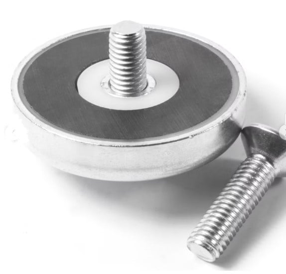 Ferriet potmagneet Ø 50 mm met binnendraad